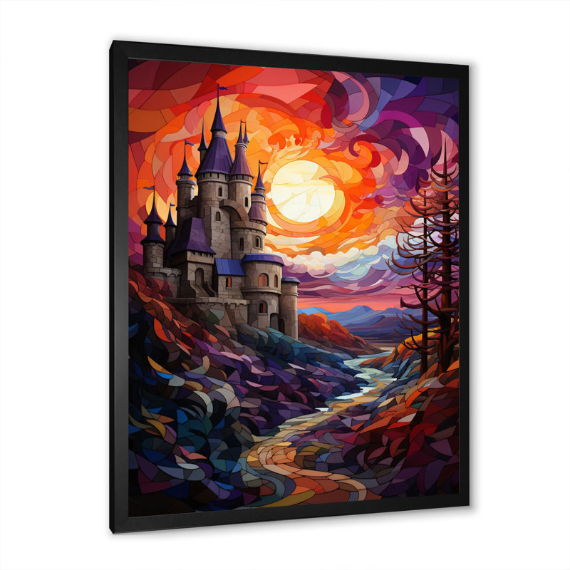 Château de châteaux des nuages I sur toile, Cadre photo noir, H 32 po x l 16 po x P 1 po