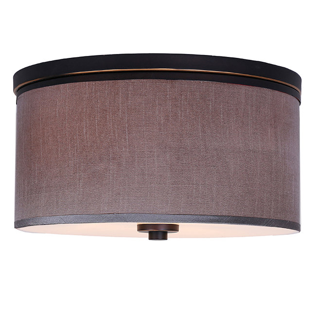 Juhasz Fabric Flush Mount, Gray, Nickel