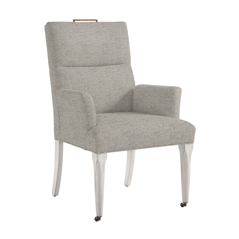 Thom Filicia Home Fabric Tight Back Arm Chair with Wheel, Casa Blanca, Impala Storm