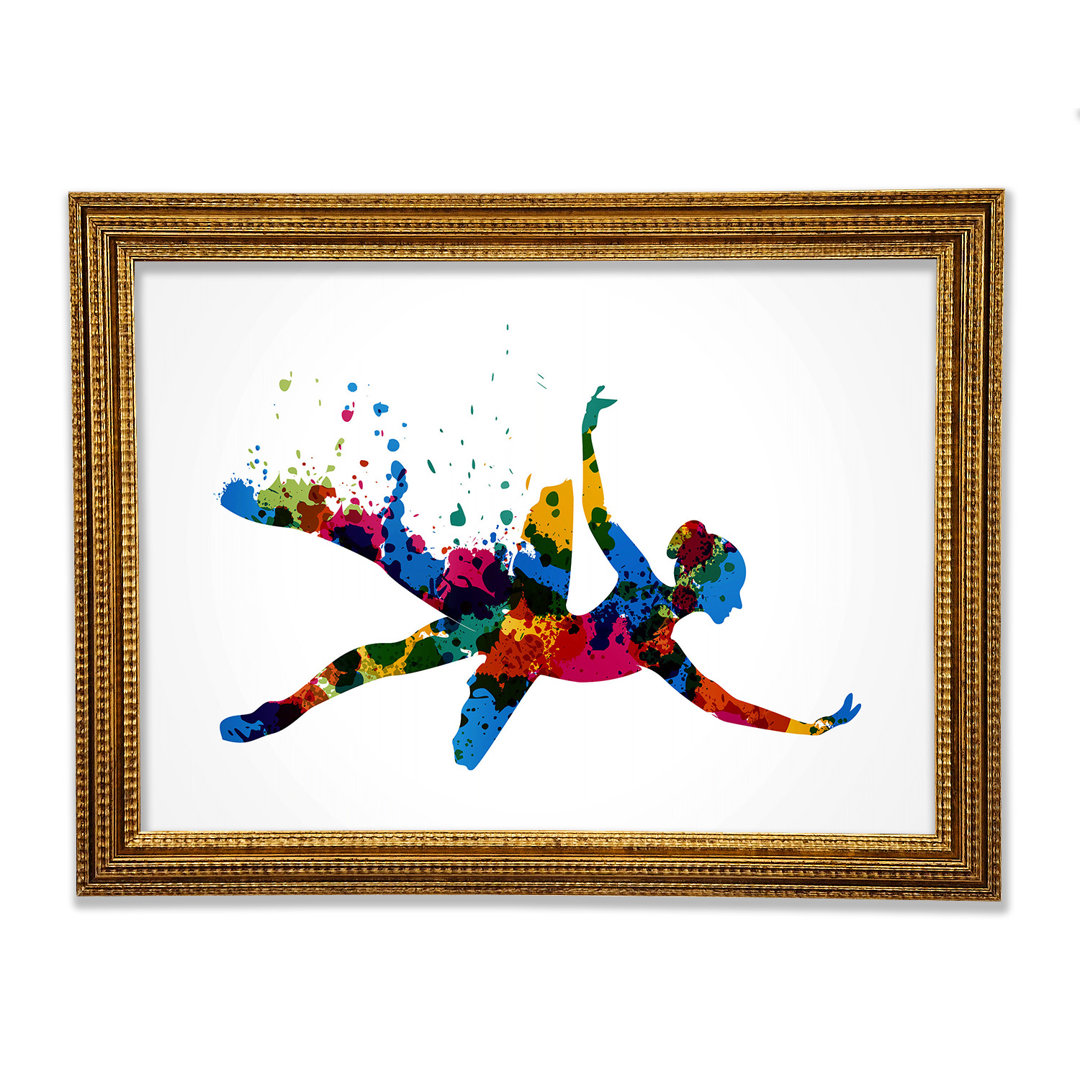 Regenbogen Ballerina 1 Gerahmter Druck