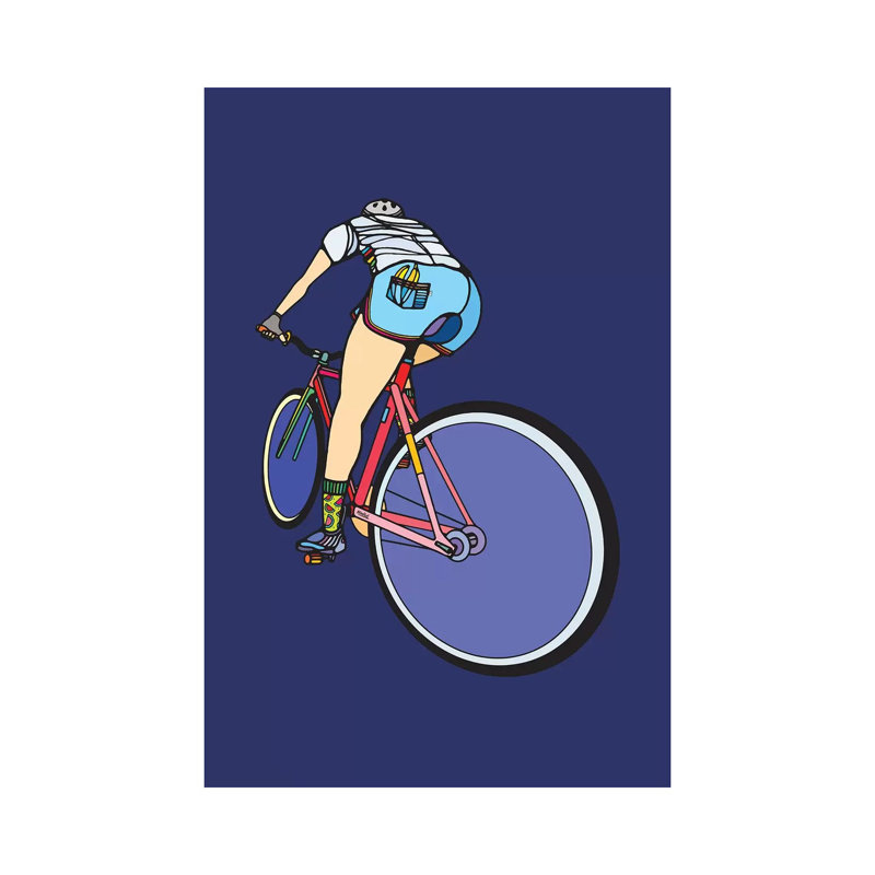 Free Cyclist by Ninhol - Wrapped Canvas Print, 152.5 cm H x 101.5 cm W
