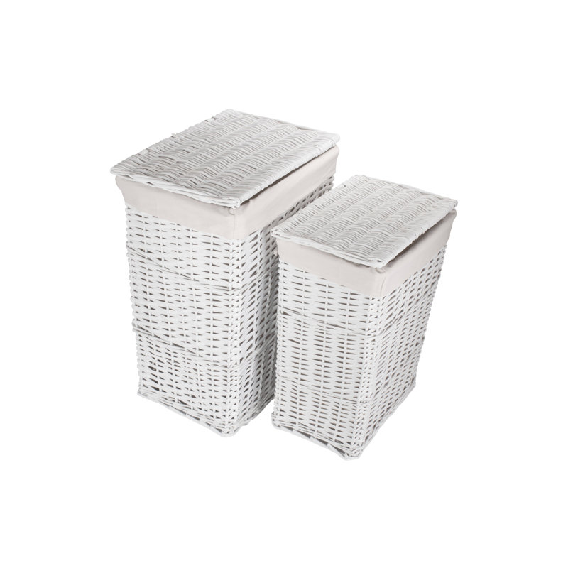 Wicker 2 Piece Laundry Basket Set