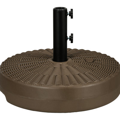 Fillable Umbrella Base - 64 Lbs, Outdoor, Fits 1.5" 2" Poles, Brown Appearance Lbs For Deck, Lawn, Poolside Or Pole,
