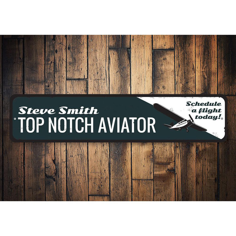 Panneau d'aviateur en métal de qualité supérieure, H 6 po x l 24 po x P 0,06 po