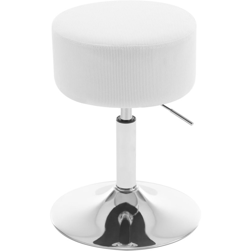 Bausch Swivel Upholstered Adjustable Height Counter Stool with Metal Frame, White