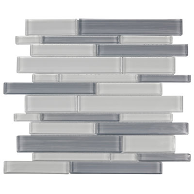 Tolna 12" x 12" Glass Linear Mosaic Wall Tile