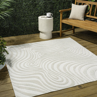 Tapis rayé crème / ivoire Maribo