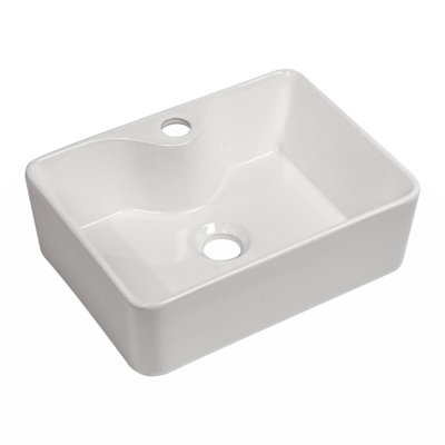 Wenty 12'' White Ceramic Rectangular Bathroom Sink