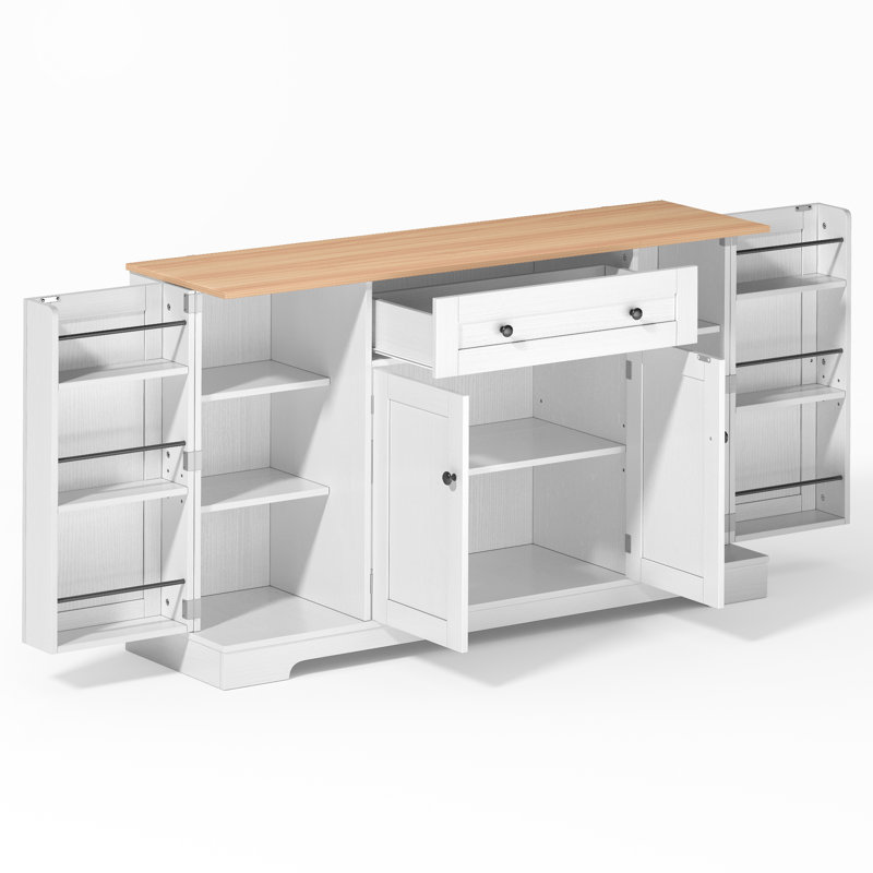 138cm Sideboard, White/Natural