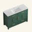 Meuble-lavabo de salle de bain avec lavabo en résine, armoire de rangement abondante - 4 portes à fermeture douce et 4 tiroirs