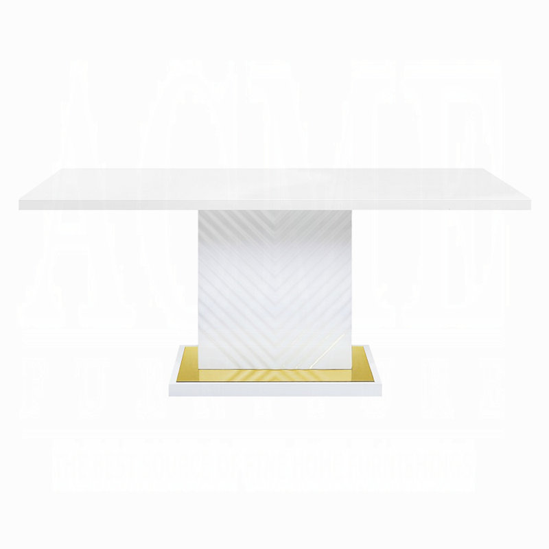 Myra Dining Table, White High Gloss Finish