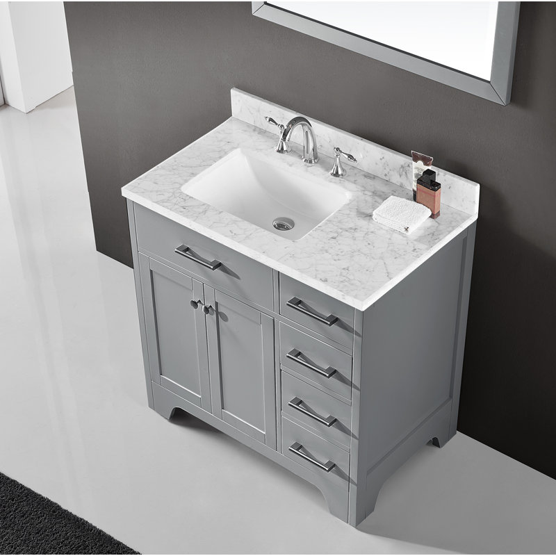 Base de meuble-lavabo simple 36 po Cassel seulement, Gris taupe