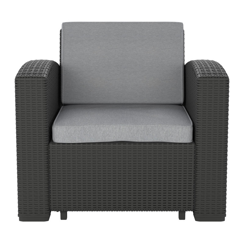 Chaise de patio avec coussins Mesvin, gris