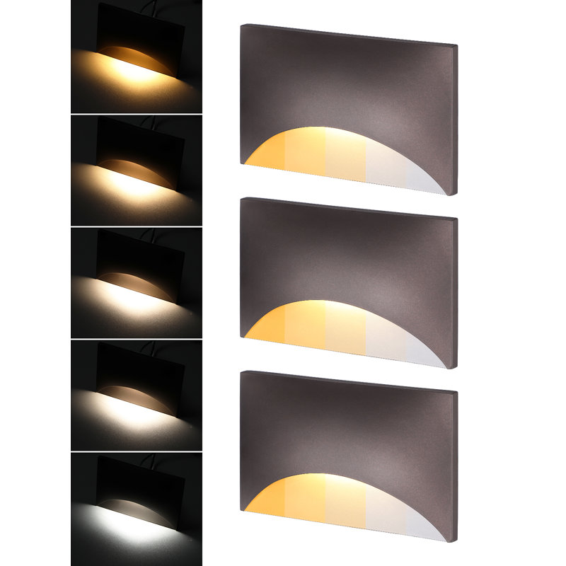 Aluminum LED Step Lights Dimmable IP65 Waterproof, Oil Rubbed Bronze