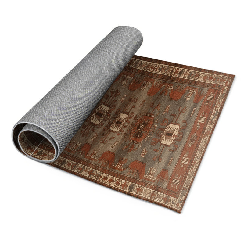 Tapis turc intérieur et extérieur brun, Rectangulaire 2 pi x 3 pi