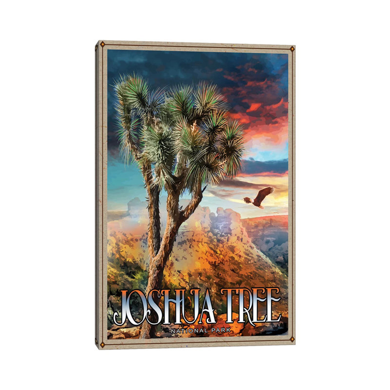 Joshua Tree National Park by Old Red Truck - Wrapped Canvas Print, 30.48cm H x 20.32cm W x 1.91cm D