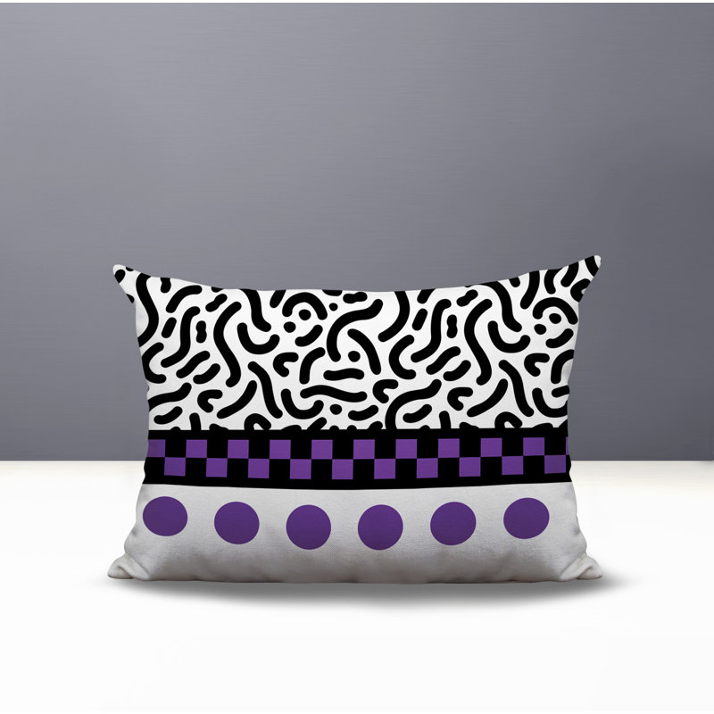 Oreiller rectangulaire réversible intérieur / extérieur Kixie, Rectangulaire H 18 po x l 25 po, Mauve
