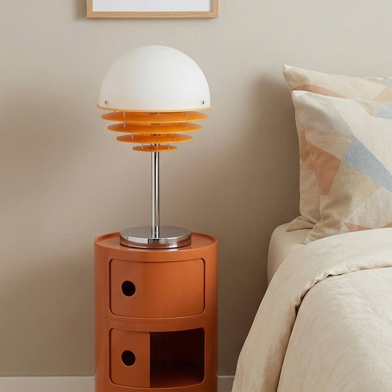 3000K Mid-Century Modern Tiered Moon Table Lamp