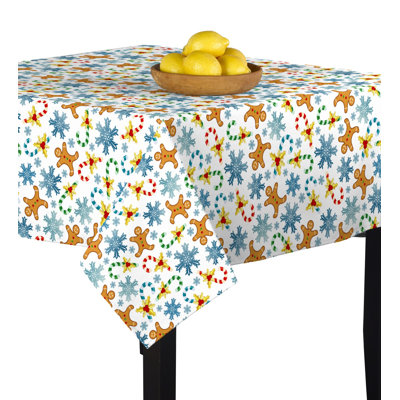 Shoucair Gingerbread Men Snowflakes Tablecloth
