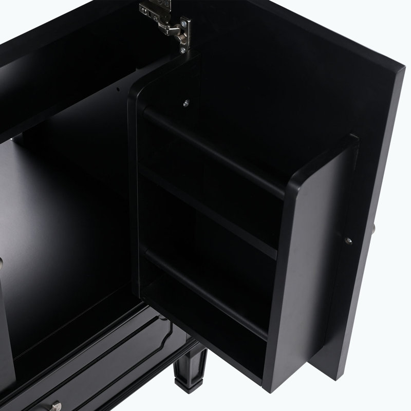 Meuble-lavabo avec lavabo et armoire avec tiroirs, Noir