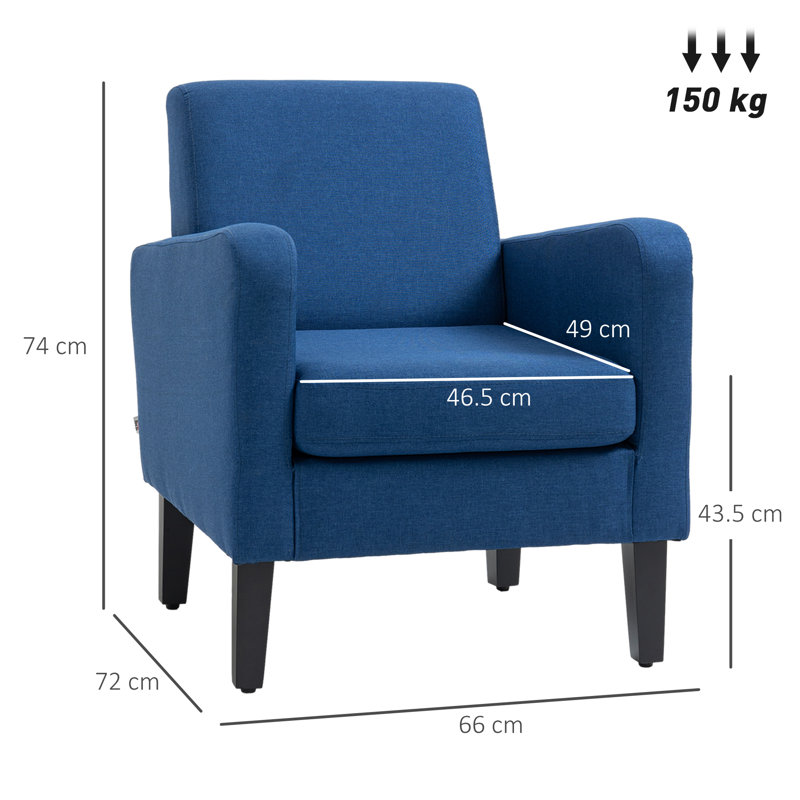 Brookview Upholstered Armchair, Blue Polyester 
