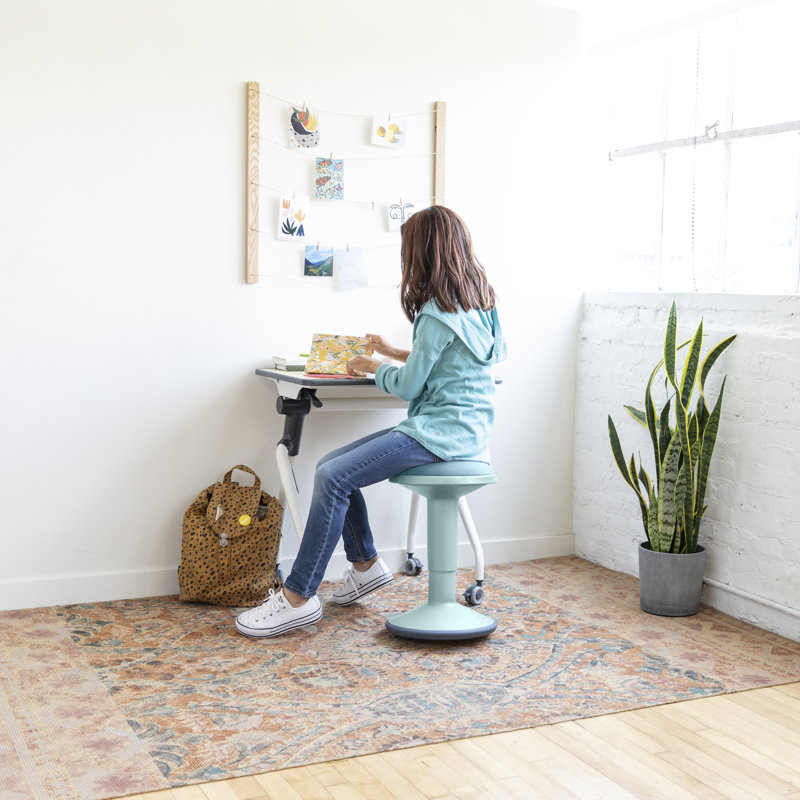 Seafoam Adjustable Wobble Stool with Cushioned Foam Seat