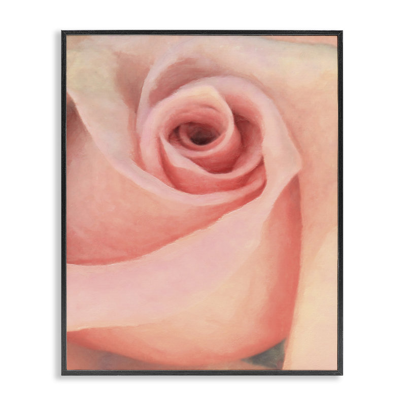 Art en spirale de la rose par Alonzo Saunders bg-078, H 30 po x l 24 po, Giclée encadrée noir minuit