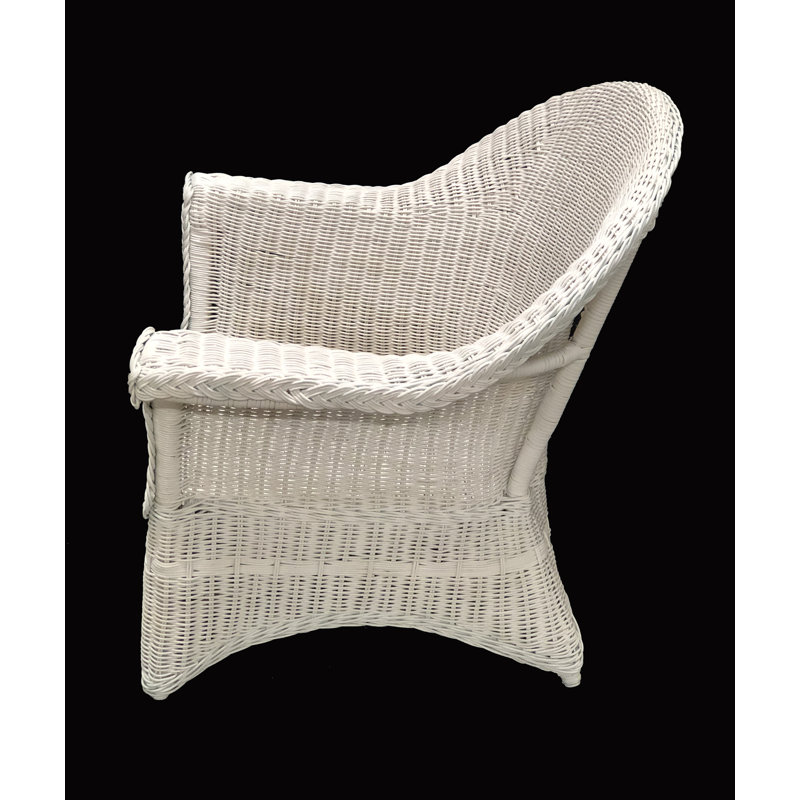 Chaise d'appoint en rotin avec bords tressés