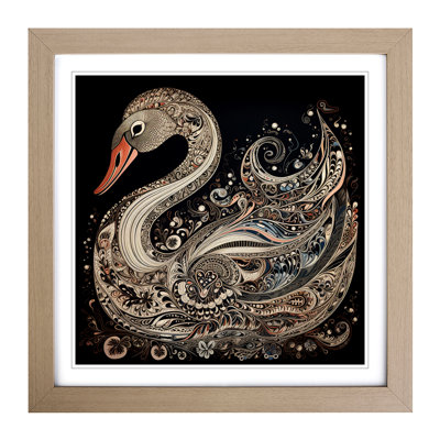 Swan Paisley Art - Framed Print