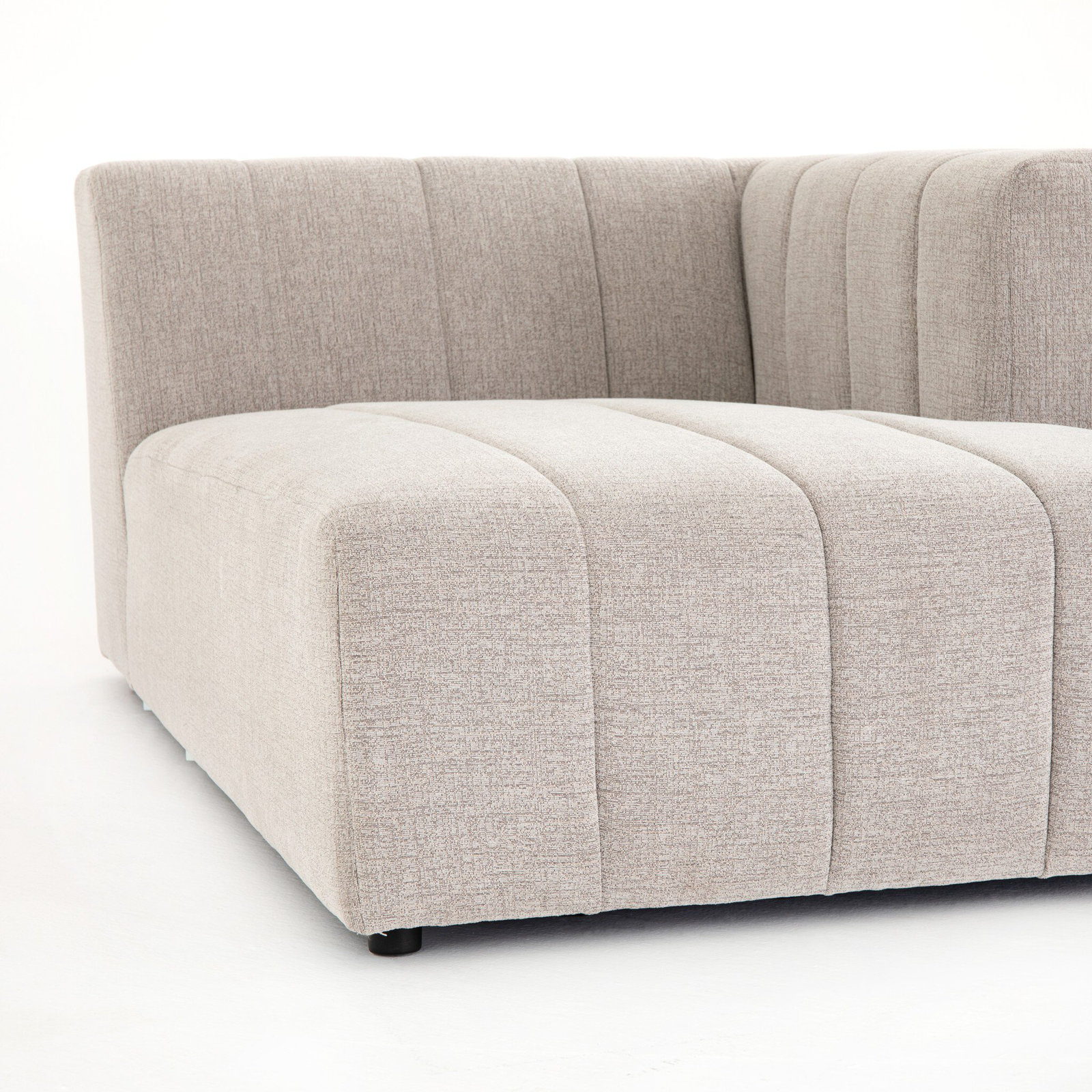 Bowry Channeled Chaise Lounge, Left Hand Facing, Light Gray Napa Sandstone