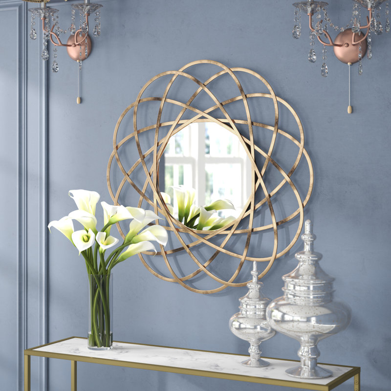 Contrina Metal Flat Mirror, Antique Gold