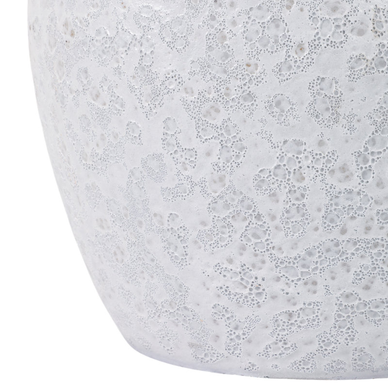 Planters Pottery Clay Modern Textured Round Design Decorative Bowl Style Set Of 2, White