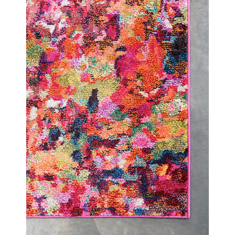 Tapis rouge à motif géométrique, Rectangle 5 pi x 8 pi