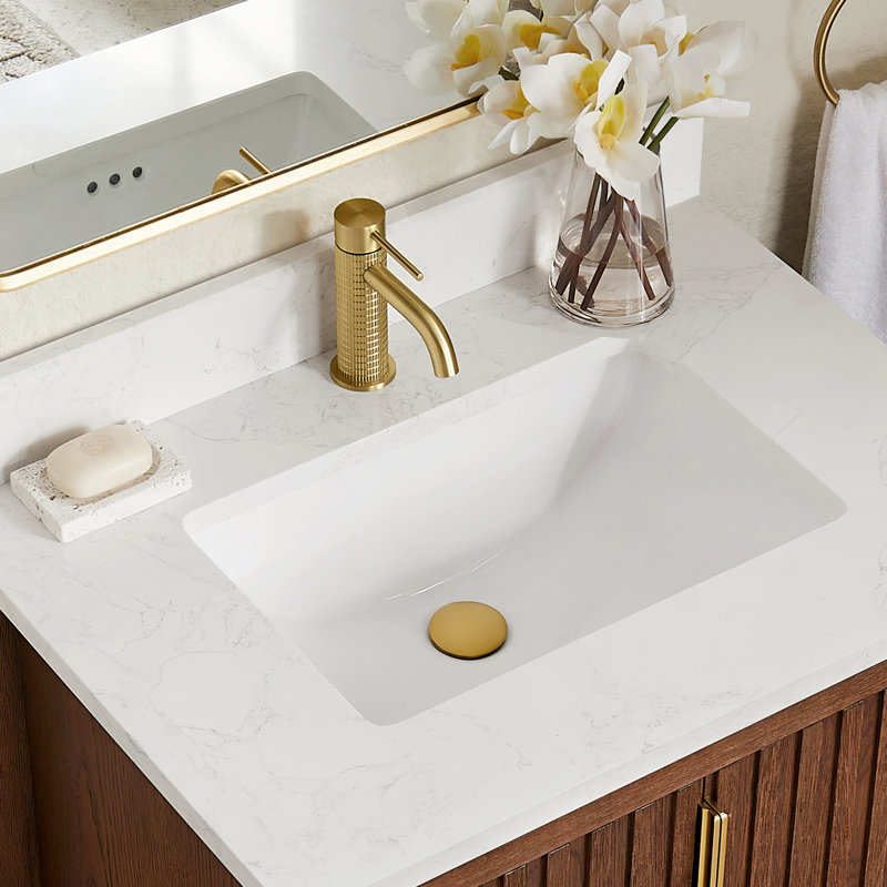 Mendavia Single-Hole Single-handle Bathroom Faucet, Brushed Gold