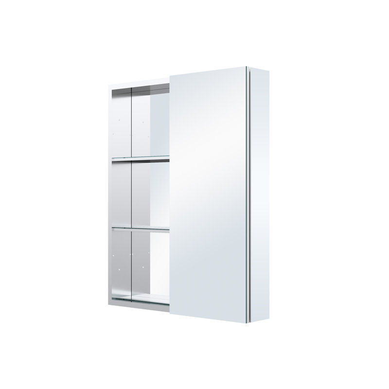 Armoire à pharmacie 24 po x l 30 po à fixation murale ou en surface avec tablette ouverte, L 24 po x H 30 po, Gauche
