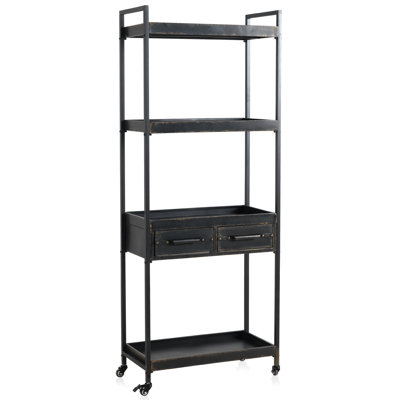 Brame 70cm Wide 2 -Drawer Mobile Solid Wood File Cabinet
