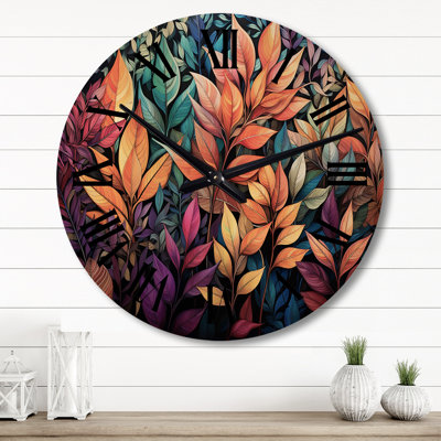 Horloge murale surdimensionnée en bois multicolore