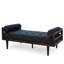 Chaise longue moderne en tissu bleu marine avec une couture gaufrée et un confort confortable