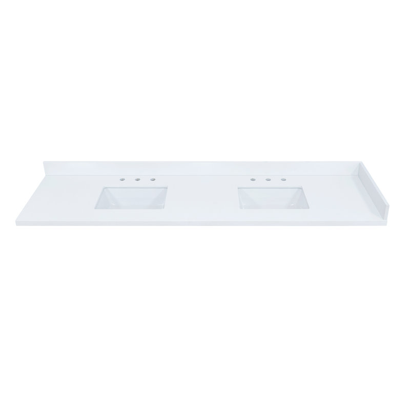 Caorle 84" Resin Double Vanity Top with Sink and 6 Faucet Holes
