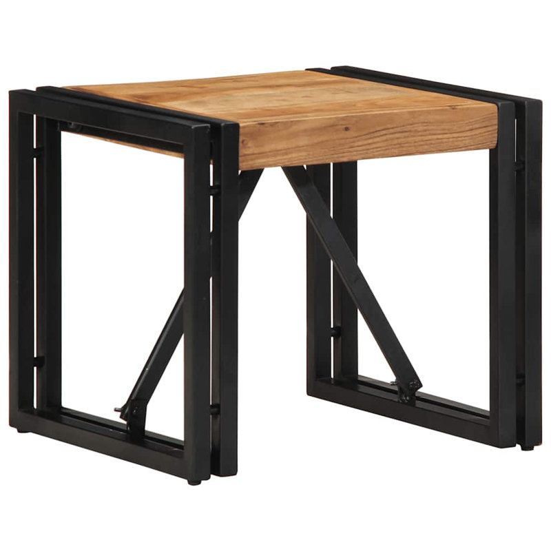 Coffee Table Solid Wood Acacia, Natural, 35cm H x 40cm W x 40cm D