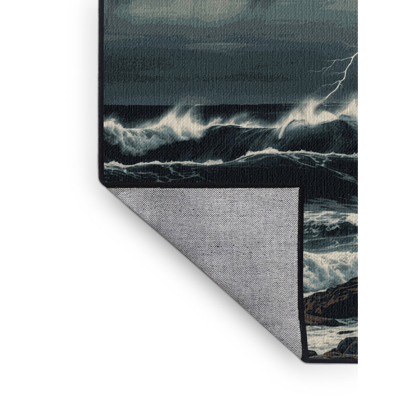  Tapis bord de mer lavable Storm Season, Carré 3 pi