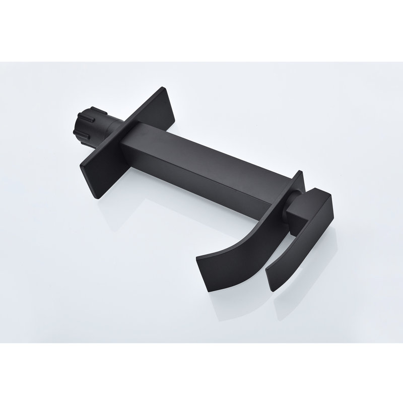 Waterfall Spout Single Handle Bathroom Sink Faucet In Matte Black, Made Of Robust Stainless Steel For A Long Service Life Construction Durability And Stylish Design