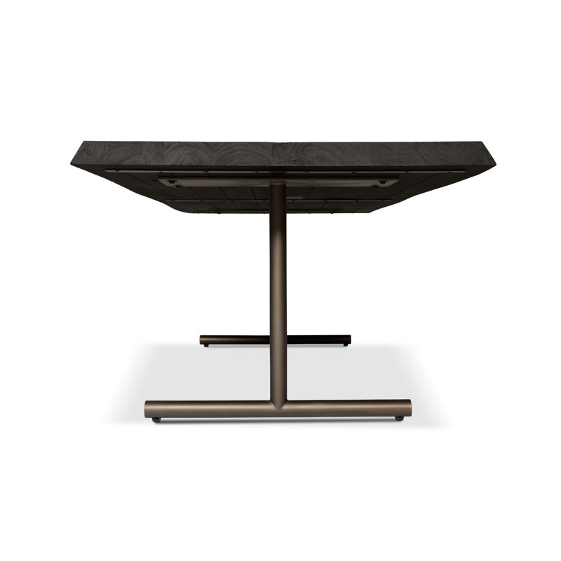 Brooks Dining Table T Base 40" x 92", Pewter, 29.75"H x 92"L x 40"W, Ebonized