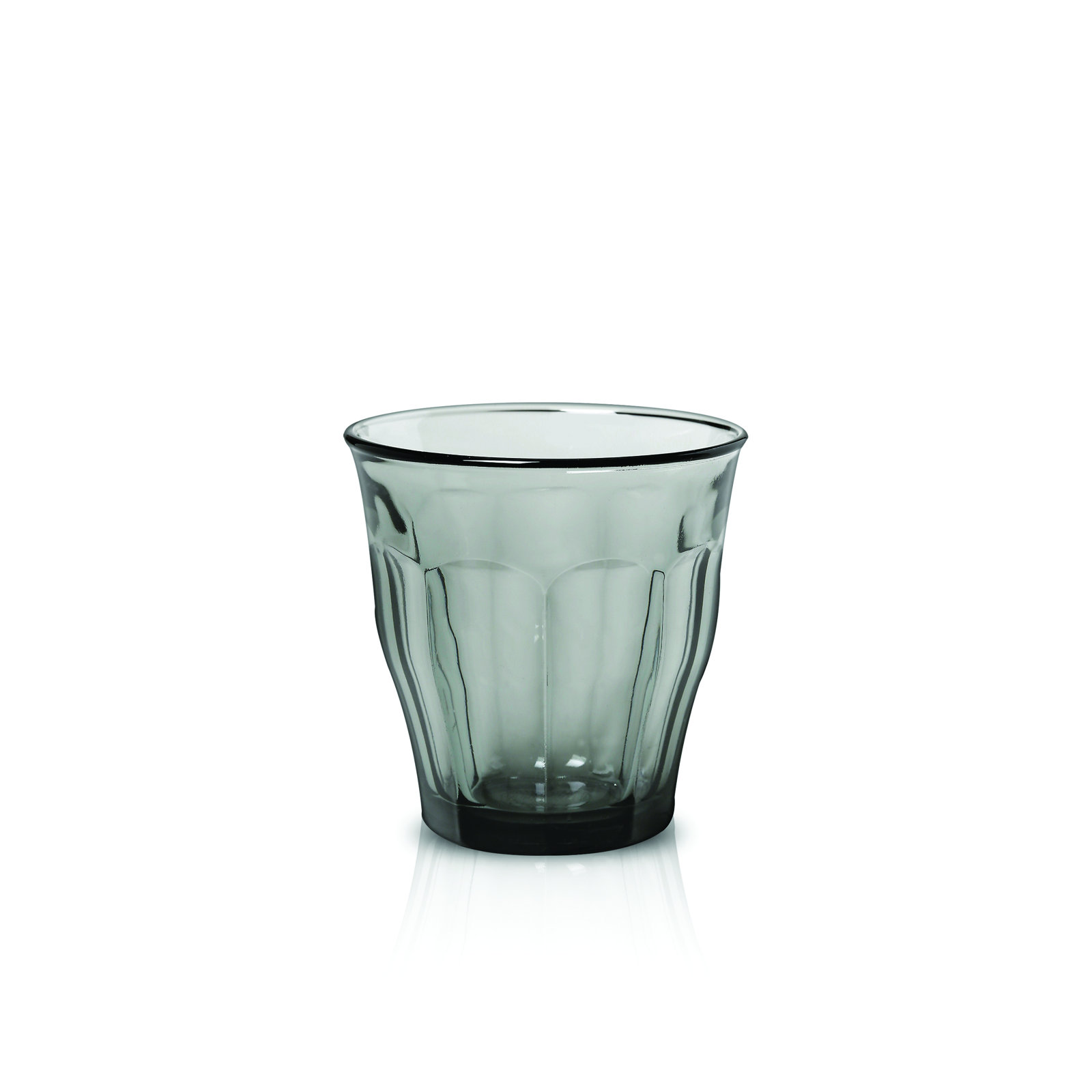 Picardie Ribbed Drinking Glass, Gray, 10.38 oz.