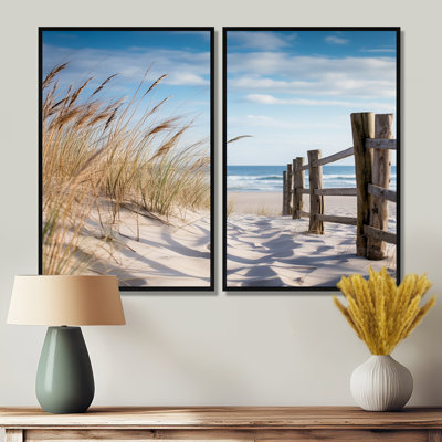 Tranquility Path To Dune Beach III - Beach Coastal Beach, art mural sur toile 2 panneaux