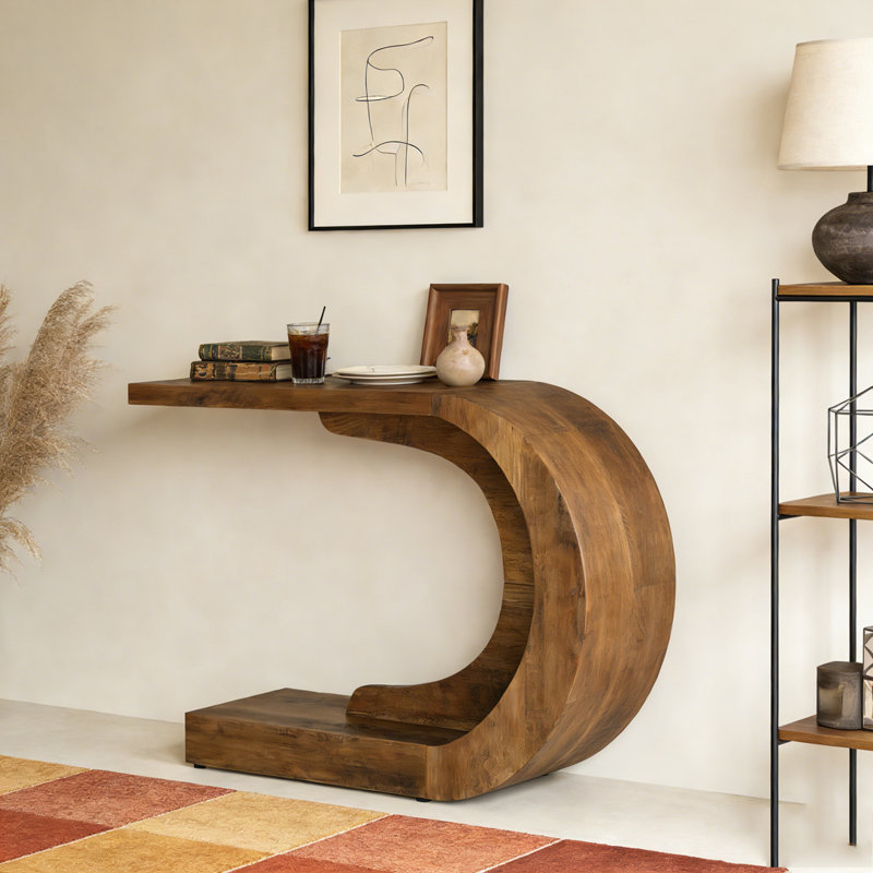 C-Shaped Modern Accent Table Hallway Table