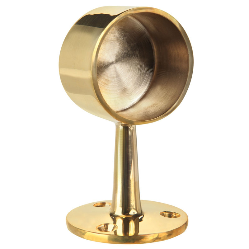 Flush End Post, Polished Brass