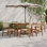 Ensemble de salle à manger de patio 5 pièces en bois d'acacia avec table à lattes et sangles tissées