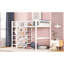 Lit mezzanine simple en métal blanc - 4 tablettes, option de couchage confortable avec tablettes et rangement de qualité-1607351333