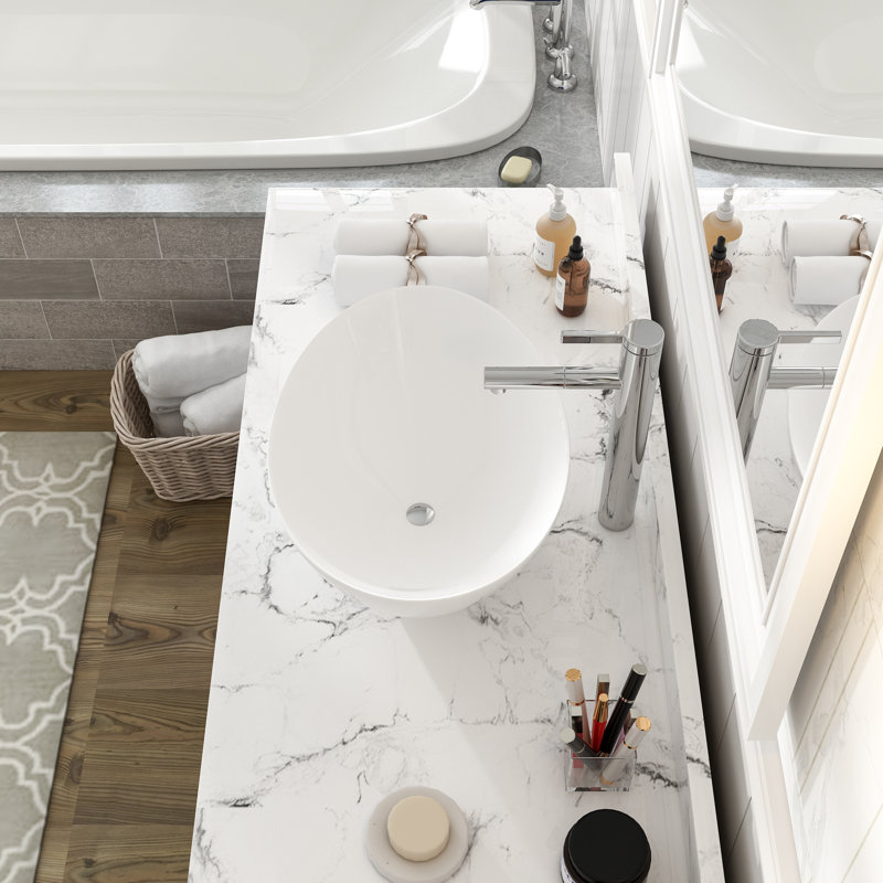 Marlow Home Co. Marr 405mm L x 335mm W White Ceramic Oval Sink
